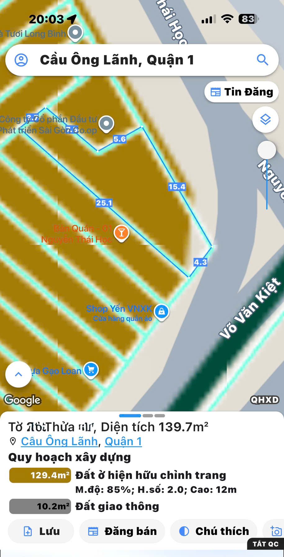 BÁN SIÊU PHẨM MTKD 40M Đ.VÕ VĂN KIỆT, P.CẦU ÔNG LÃNH, QUẬN 1 - NGANG 15M*20M FULL THỔ - CĂN GÓC 2 MẶT TIỀN LỚN HIẾM - GIANG GIANG:0938676685