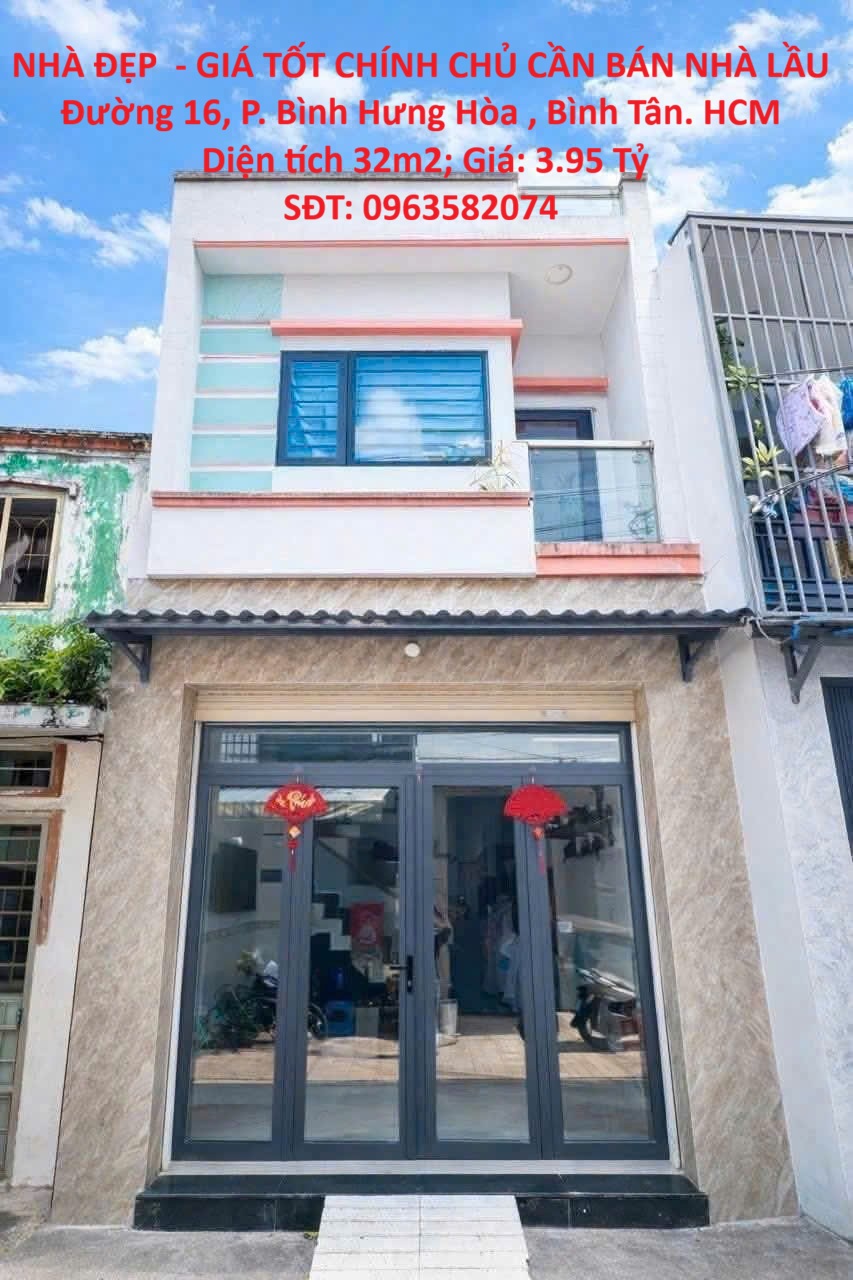 NHÀ ĐẸP  - GIÁ TỐT CHÍNH CHỦ CẦN BÁN NHÀ LẦU BÌNH TÂN - DT: 4 X 8 P. Bình Hưng Hòa , Bình Tân