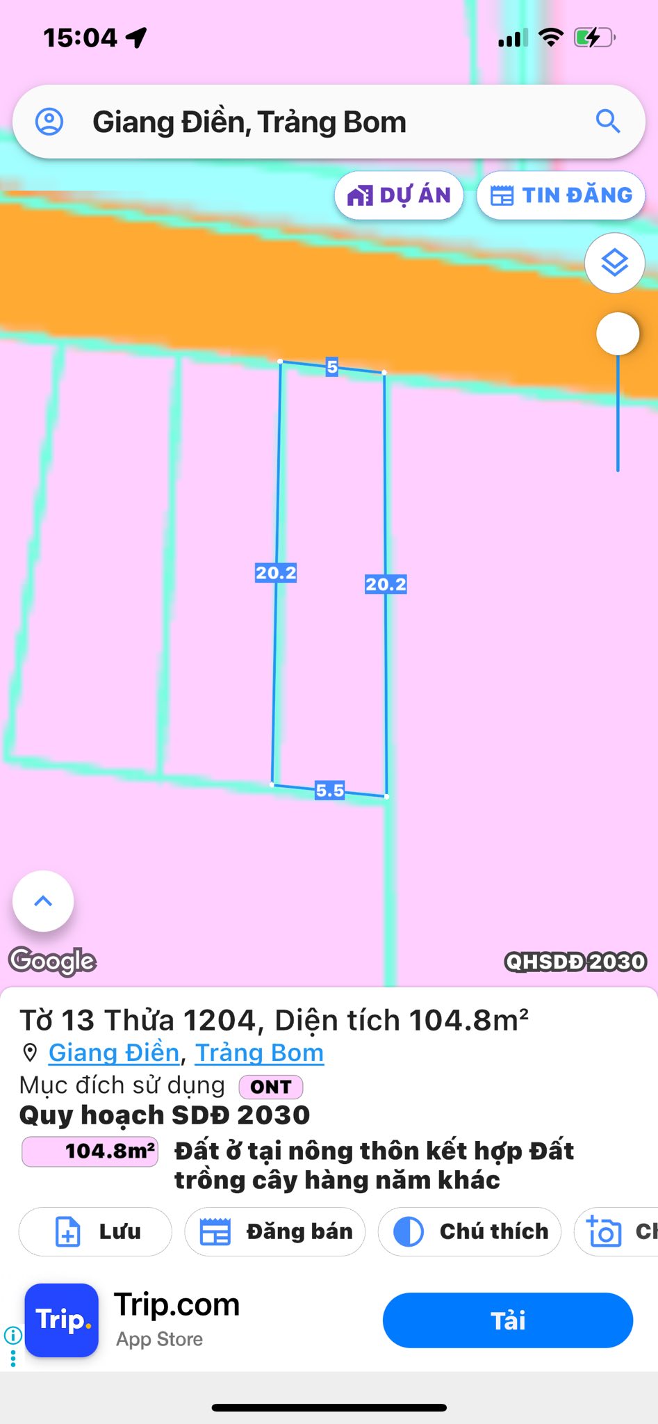 Bán 105m2 đất xã Trảng Bom, cạnh KDL thác Giang Điền, 1.25 tỷ
