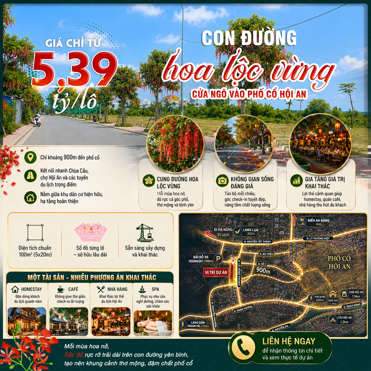 CON ĐƯỜNG HOA LỘC VỪNG - CỬA NGÕ VÀO PHỐ CỔ HỘI AN