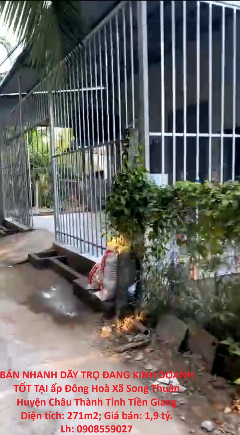 BÁN NHANH DÃY TRỌ ĐANG KINH DOANH TỐT TẠI Huyện Châu Thành, Tỉnh Tiền Giang