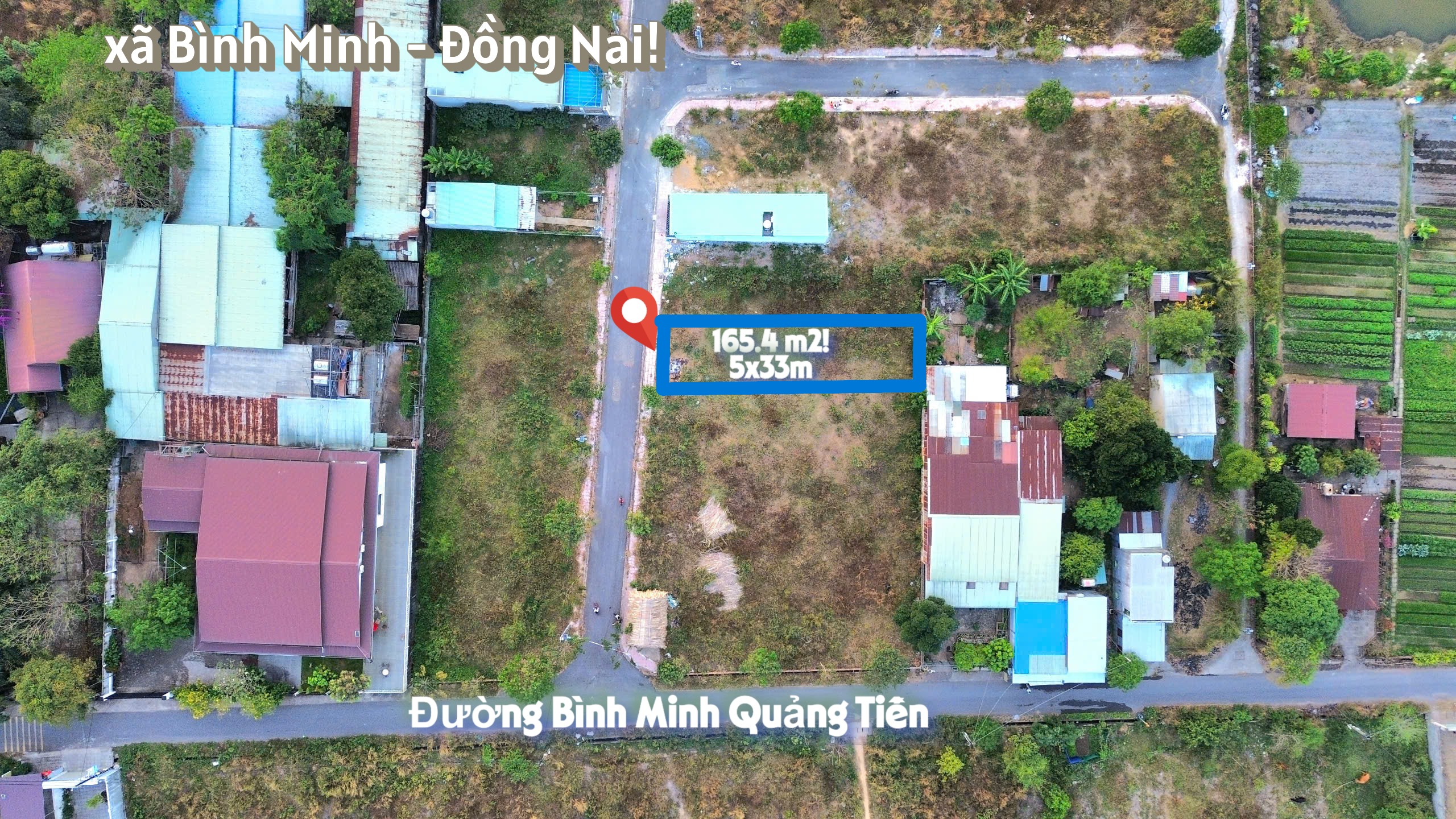 Bán lô đất gần chợ Trà Cổ - giá 1,35 tỷ 165m2, xã Bình Minh, Đồng Nai