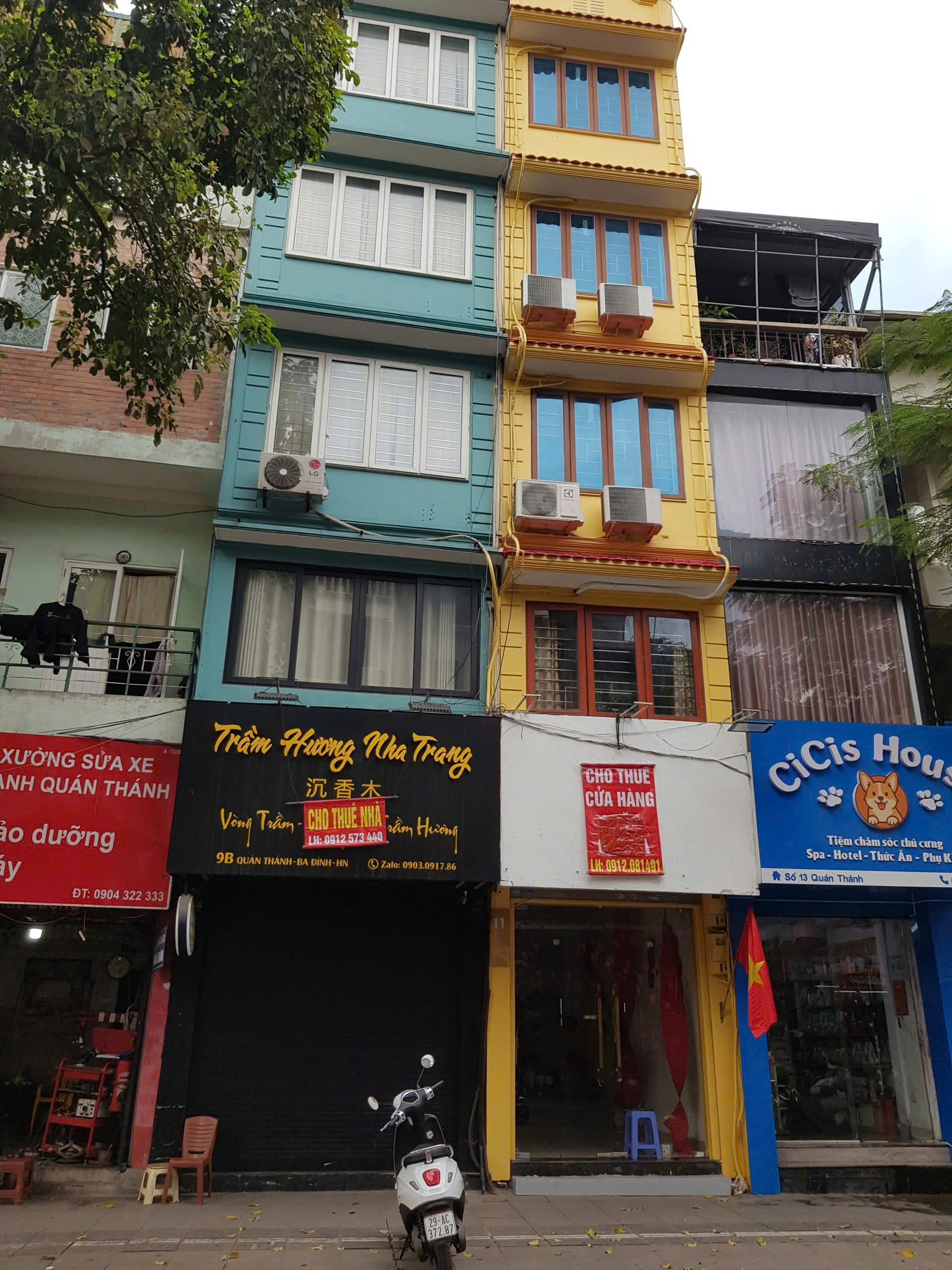 CHO THUÊ NHÀ 5 TẦNG MẶT PHỐ QUÁN THÁNH – BA ĐÌNH, HÀ NỘI GIÁ 24TR/THÁNG