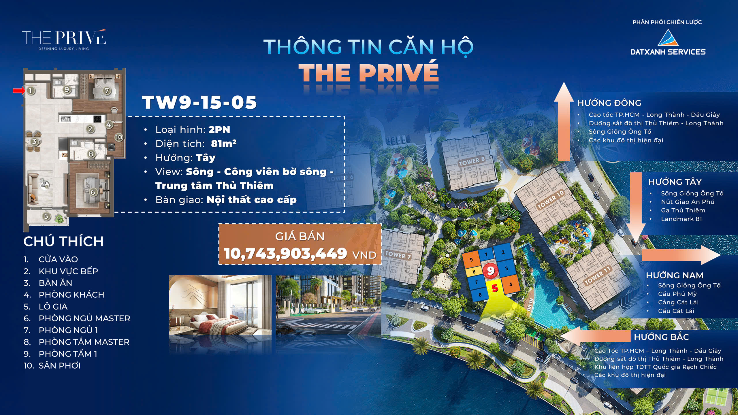 BÁN CĂN HỘ 2PN THE PRIVÉ – VIEW SÔNG & CÔNG VIÊN BỜ SÔNG THỦ THIÊM CHỈ TỪ 990TR KÝ HĐMB