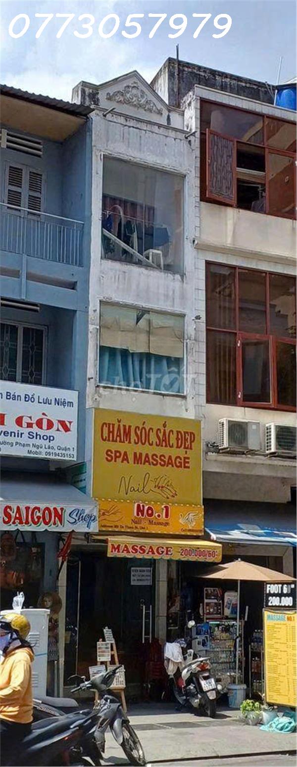 BÁN NHÀ MẶT TIỀN ĐỀ THÁM PHẠM NGŨ LÃO, Q.1. DT 3X15M, HĐTHUÊ 60TR GIÁ 21TỶ