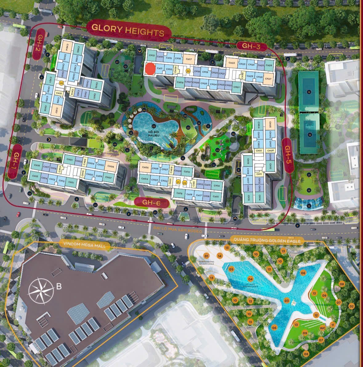 HOT HOT – CẦN BÁN CĂN HỘ 3PN THE GLORY HEIGHT, VINHOMES GRAND PARK, P. Long Bình, Q. 9, TP.HCM