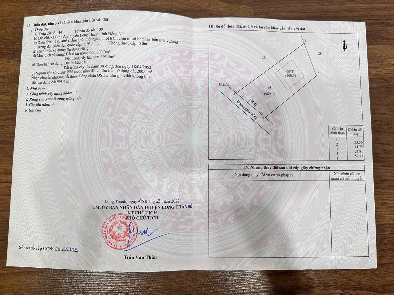 25m ngang gần sân bay long thành, 200 thổ cư - Giá chỉ 3,9 tỷ