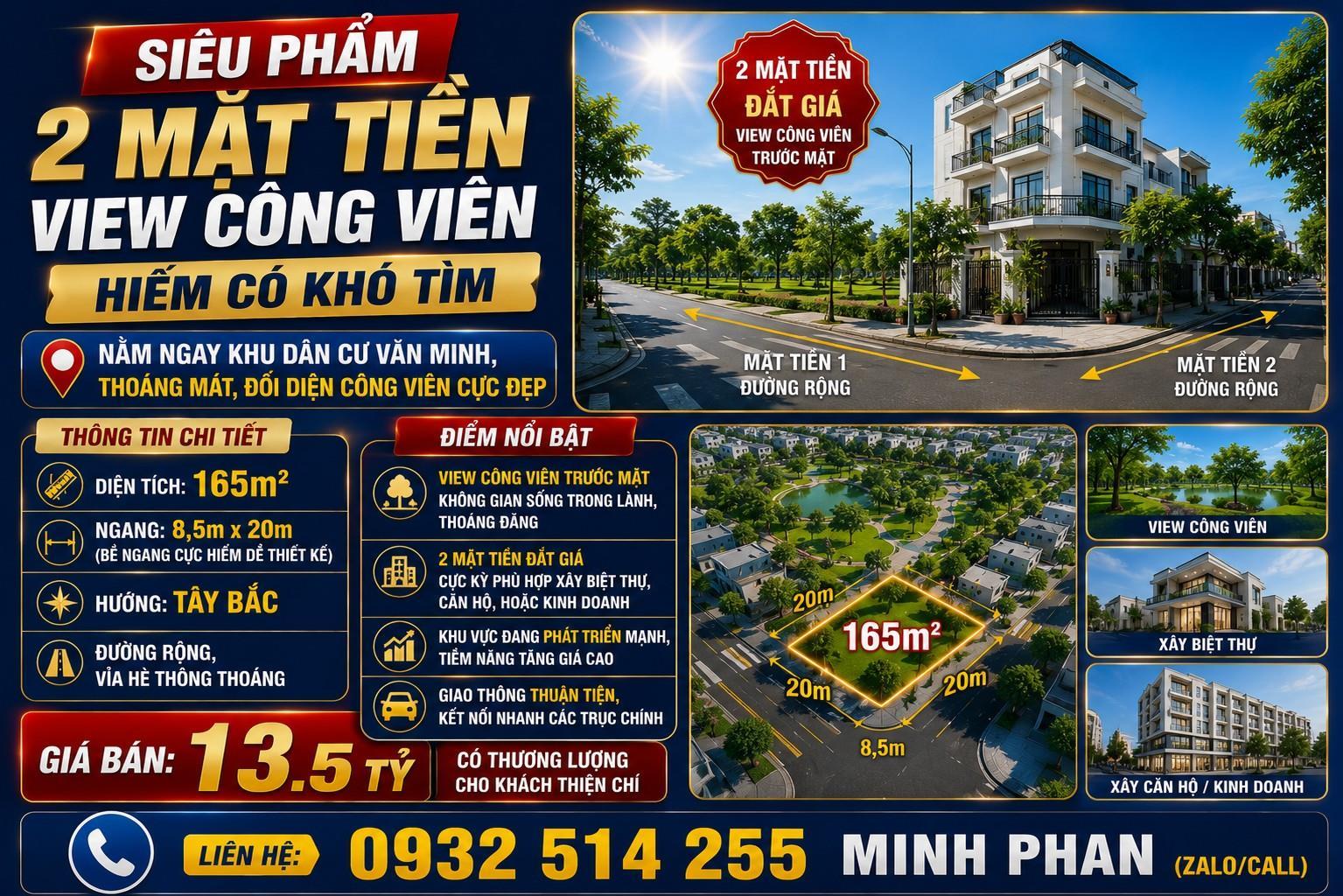 Lô góc 2mt Phạm Xuân Ẩn - Thanh Lương 24 - View Công Viên - Gần Sông - 165m Hoà Xuân Cẩm Lệ.