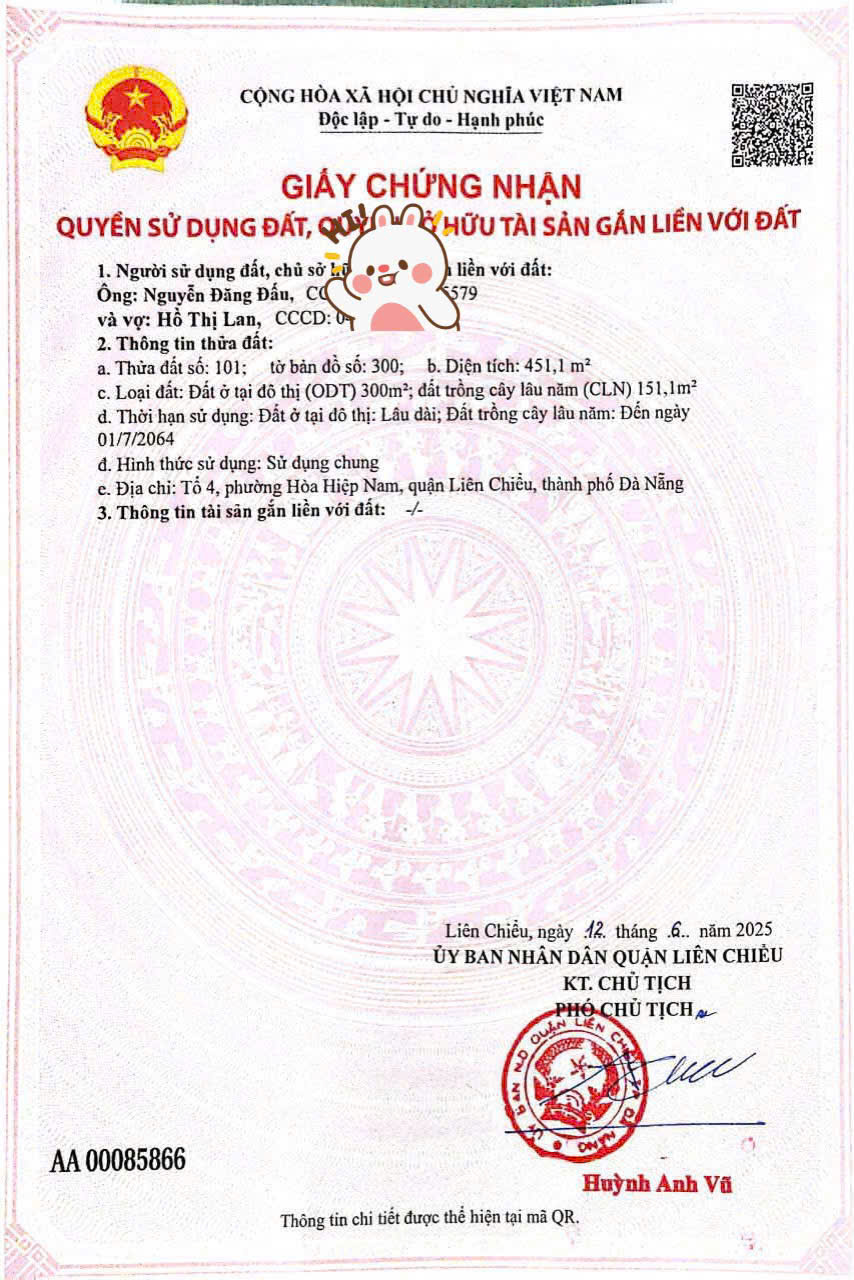 CHÍNH CHỦ CẦN BÁN ĐẤT MẶT TIỀN NGUYỄN LƯƠNG BẰNG – LIÊN CHIỂU, ĐÀ NẴNG