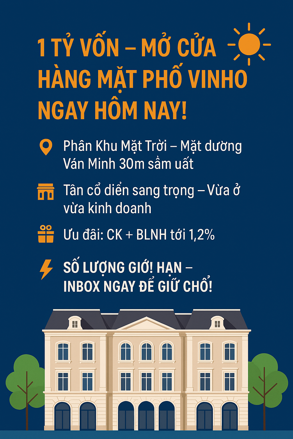 Sale Ngay Shophouse Phân Khu Mặt Trời: Mặt tiền đẹp – Lợi nhuận khủng!