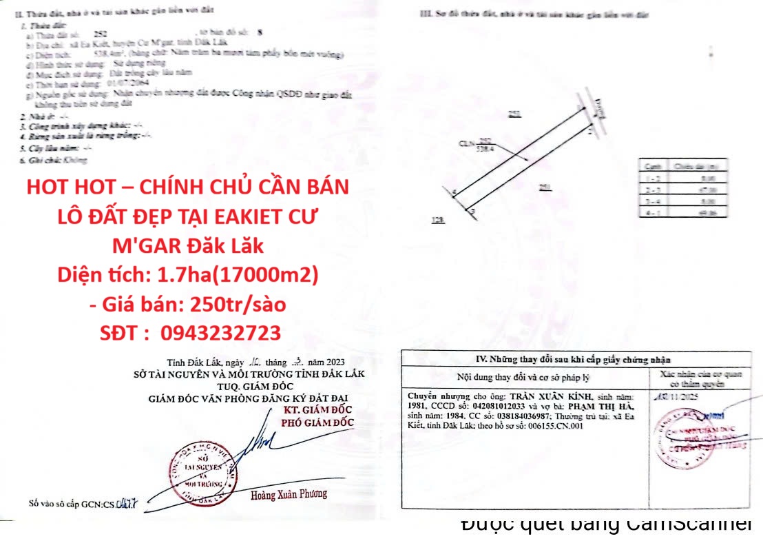 HOT HOT – CHÍNH CHỦ CẦN BÁN LÔ ĐẤT ĐẸP TẠI EAKIET CƯ M'GAR Đăk Lăk