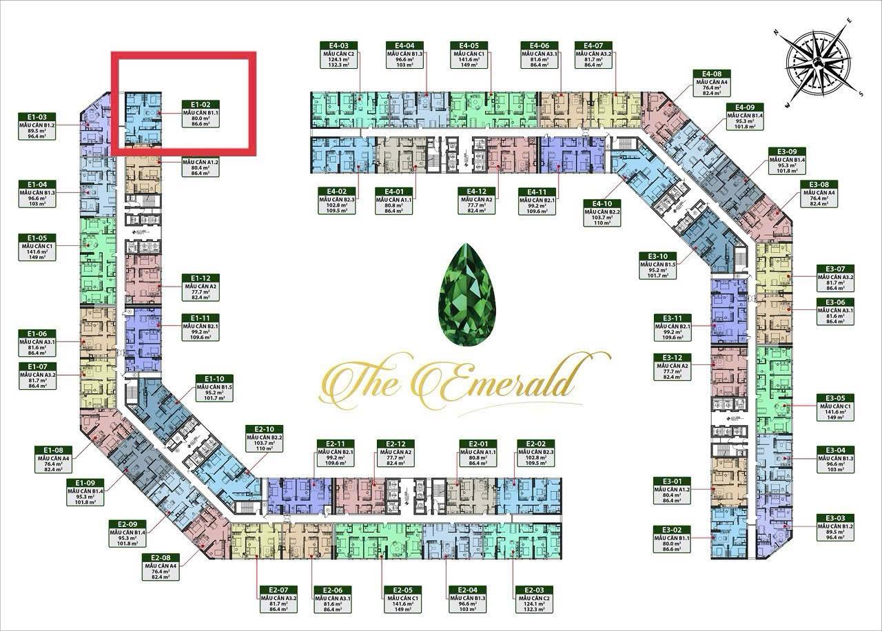 BÁN CĂN HỘ CAO CẤP 3PN TÒA E1 – CT8 THE EMERALD MỸ ĐÌNH – FULL NỘI THẤT ĐẸP – VIEW BỂ BƠI – GIÁ 7,13 TỶ BAO PHÍ