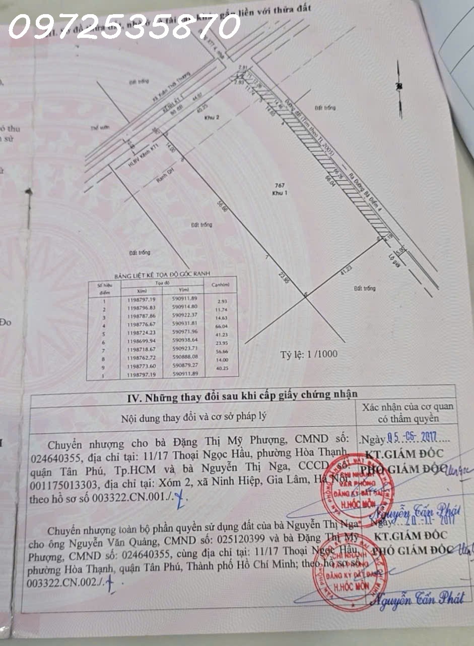 Bán lô 3 Hóc Môn TPHCM 115 tỷ có thương lượng với khách hàng có thiện chí