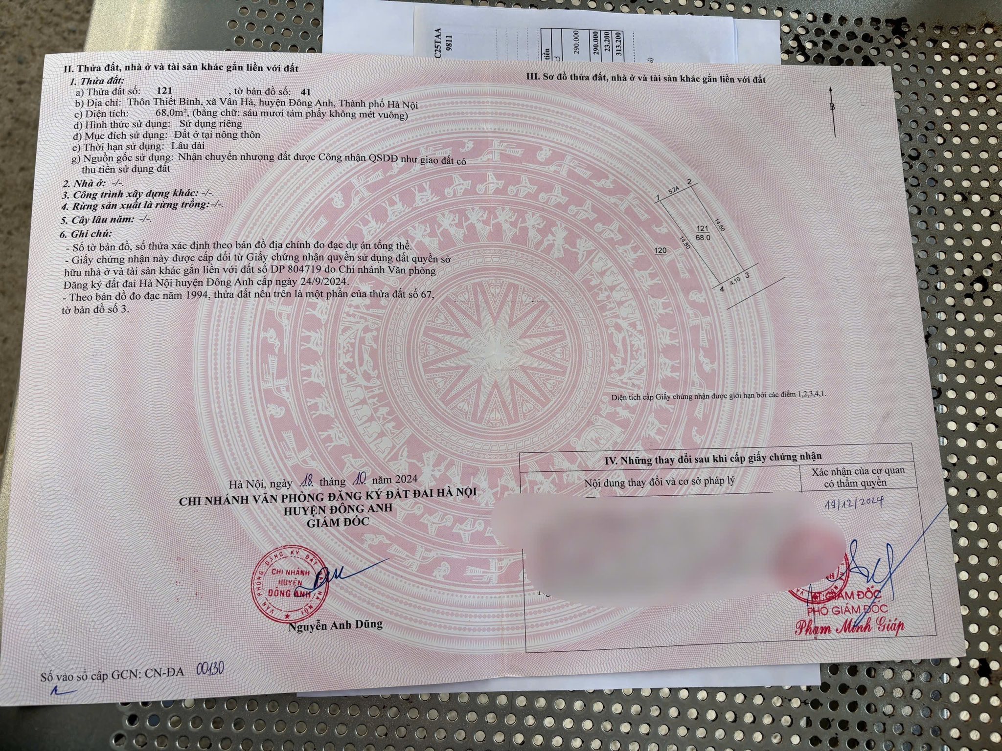 Bán 68m Thiết Binh Vân Hà chỉ hơn 4 tỷ đường ô tô tránh-giá 6x