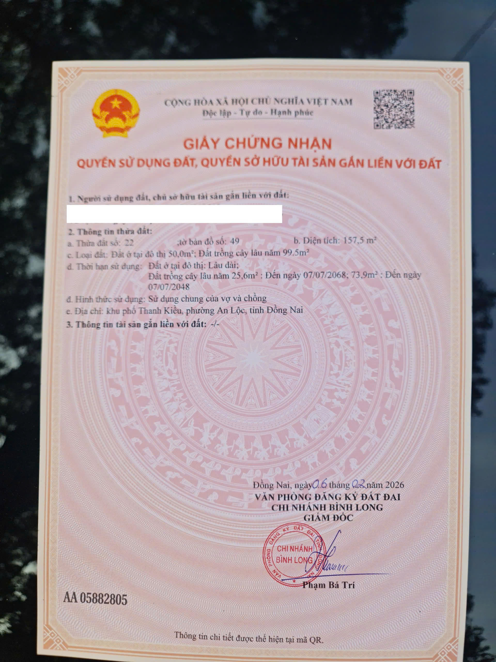 BÁN ĐẤT THỔ CƯ BÌNH LONG – TP Đồng Nai (Bình Phước cũ)