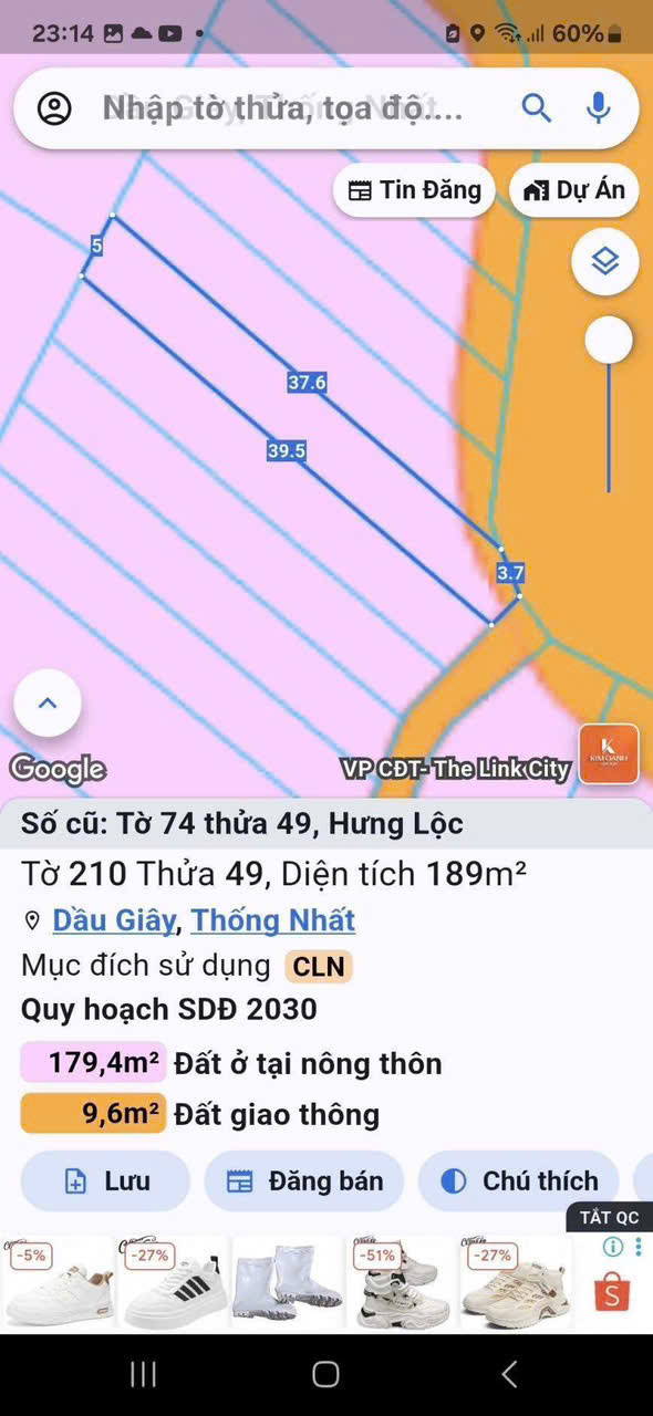 BÁN GẤP ĐẤT DẦU GIÂY, THỐNG NHẤT, ĐỒNG NAI – GIÁ CHỈ 620 TRIỆU