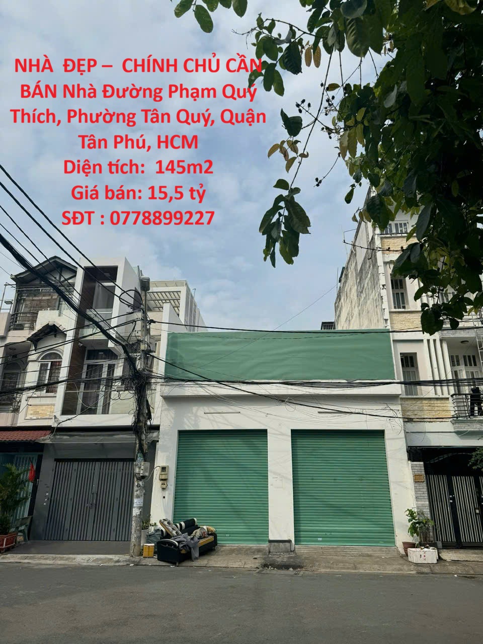 NHÀ  ĐẸP –  CHÍNH CHỦ CẦN BÁN Nhà Đường Phạm Quý Thích, Phường Tân Quý, Quận Tân Phú, HCM