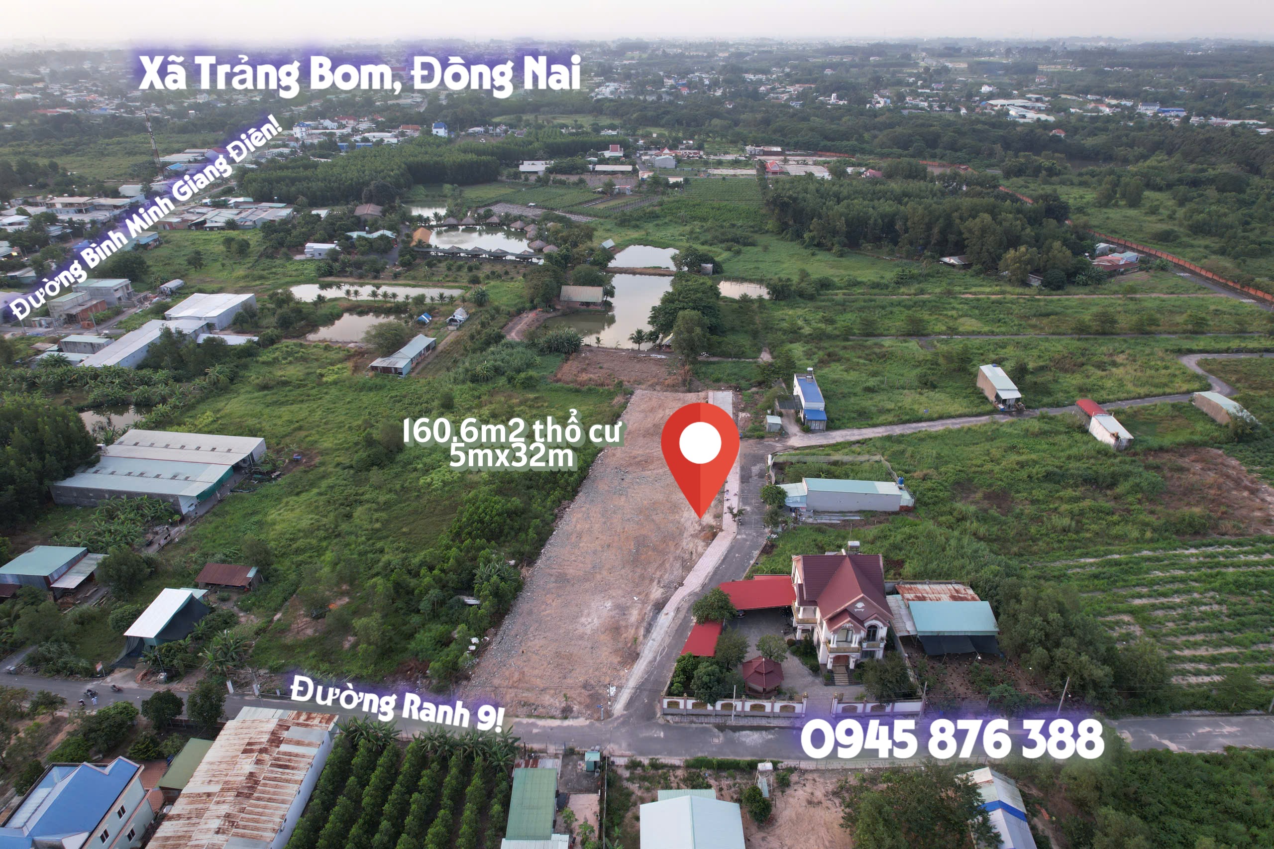 160 6m² thổ cư trảng bom cạnh kcn giang điền giá chỉ 1 3 tỷ 0945 876 388