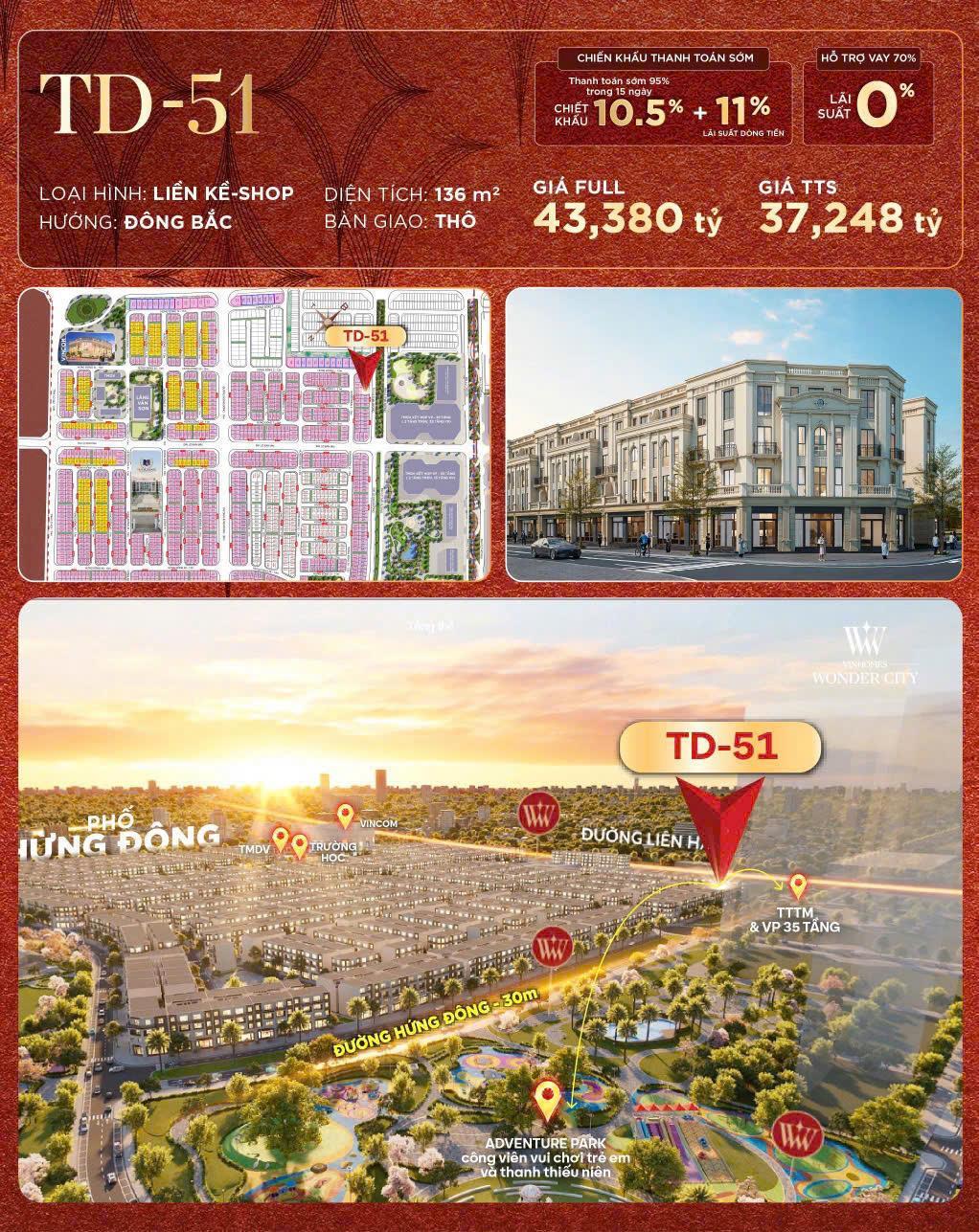 Shophouse Vinhome Đan Phượng, Dt 136m - Giá Chỉ 37 Tỷ – Đầu Tư Là Thắng!