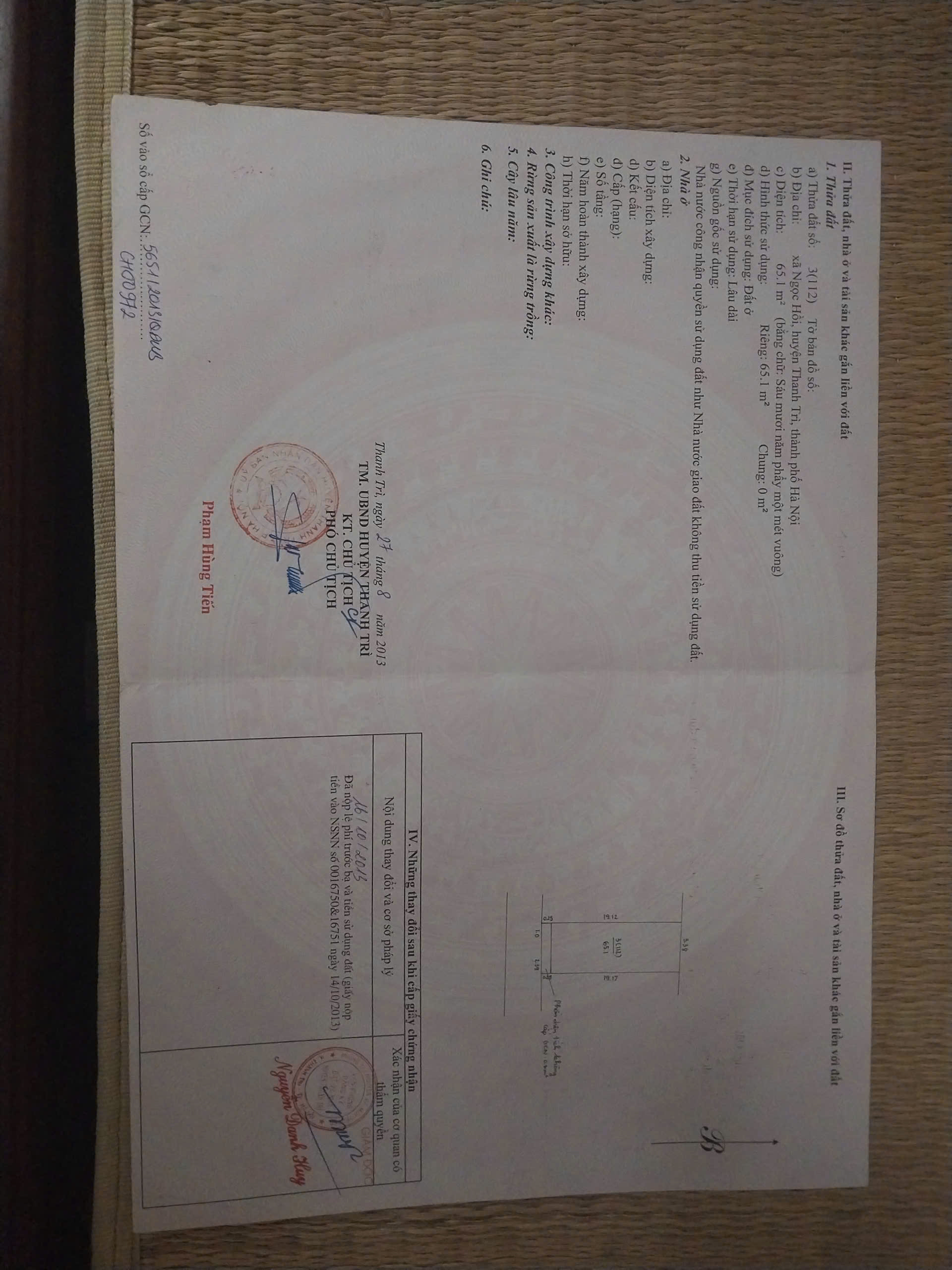 Chính chủ cần bán nhà tại Xã Ngọc Hồi, Hà Nội.