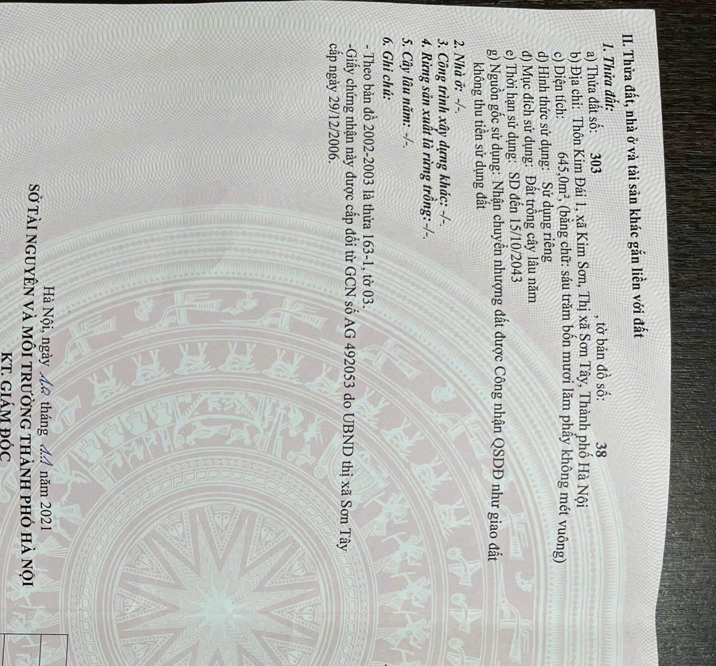 BÁN MẢNH ĐẤT RỘNG GIÁ TỐT TẠI THÔN KIM ĐÁI 1 – XÃ KIM SƠN – TX. SƠN TÂY – HÀ NỘI