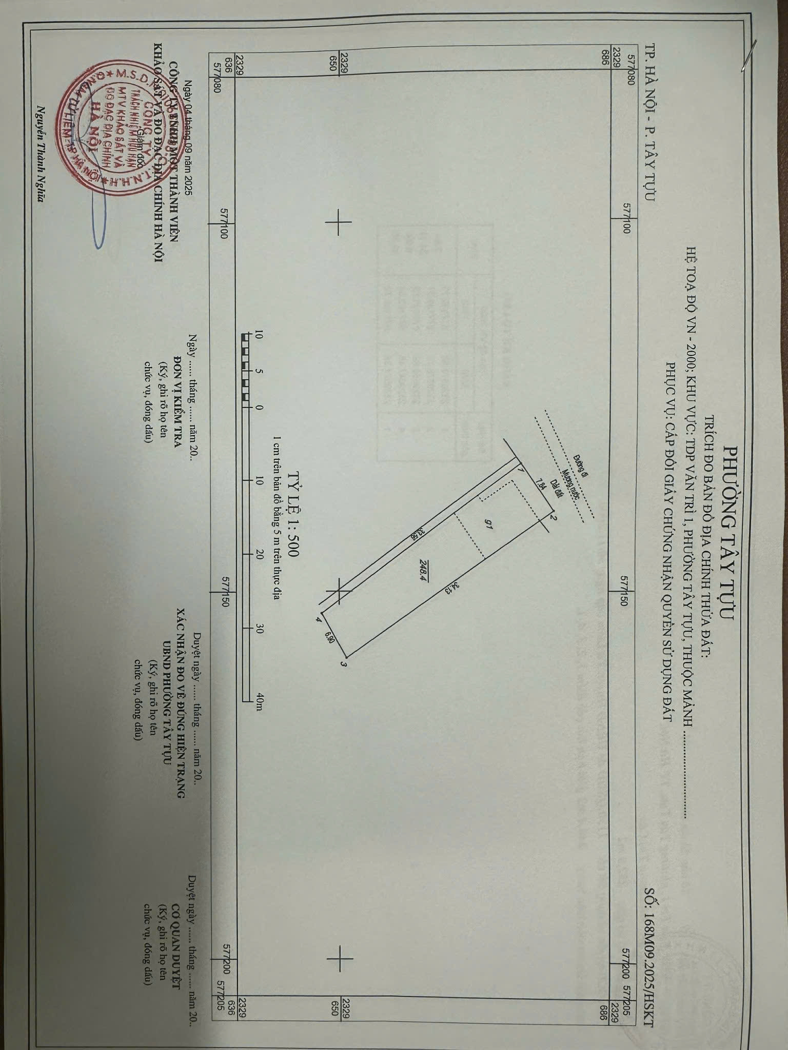 BÁN 248.4M2 ĐẤT NÔNG NGHIỆP MẶT ĐƯỜNG HOÀNG QUỐC VIỆT KÉO DÀI GIÁ 40TR/M2 LH; 0931982626